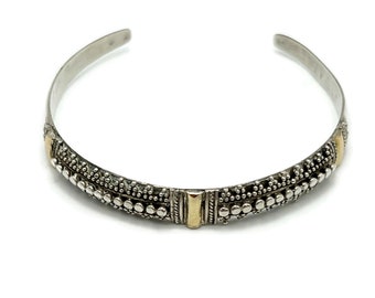 925 Bali Silver Bracelet with Gold Washed Accents