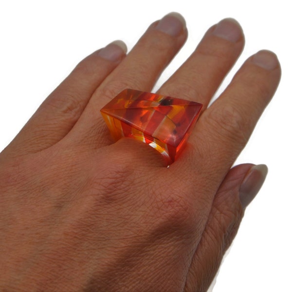 Chunky Lucite Ring, 60's Statement Ring