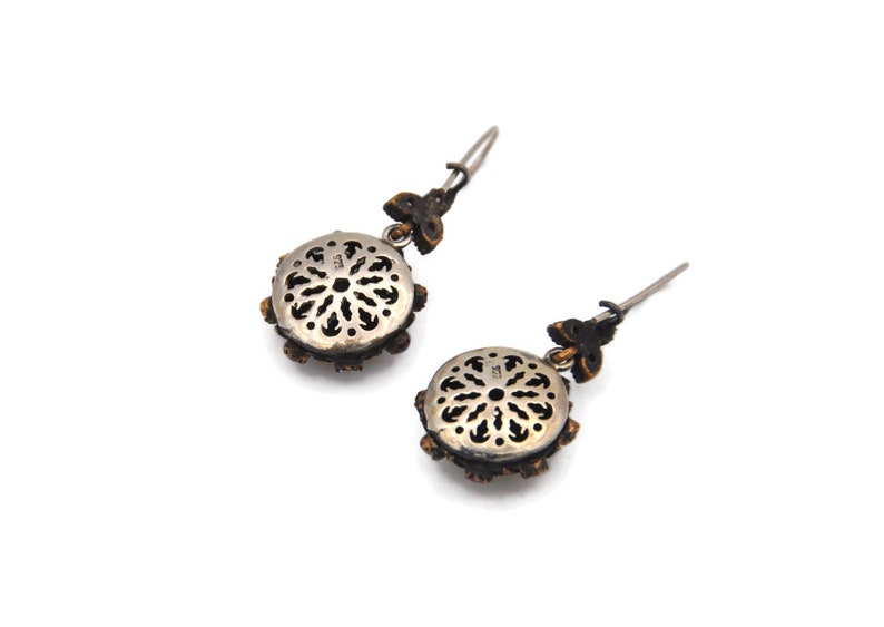 Ottoman Jewelry Set; Earrings and Pendant with Blue Stone