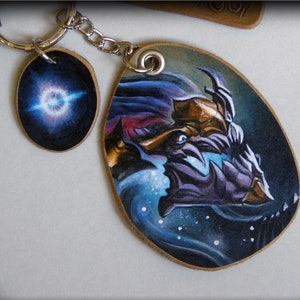 AurelionSol, decoração de mochila, LoL, chaveiro com imagem, presente para gamer, League of legends, cordão curto, chaveiro, chaveiro personalizado