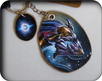 AurelionSol, decoración de mochila, LoL, llavero con imagen, regalo para gamer, League of Legends, cordón corto, llavero, llavero