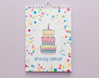 Illustrated Birthday Calendar: Kids' Friends & Family Anniversary Planner