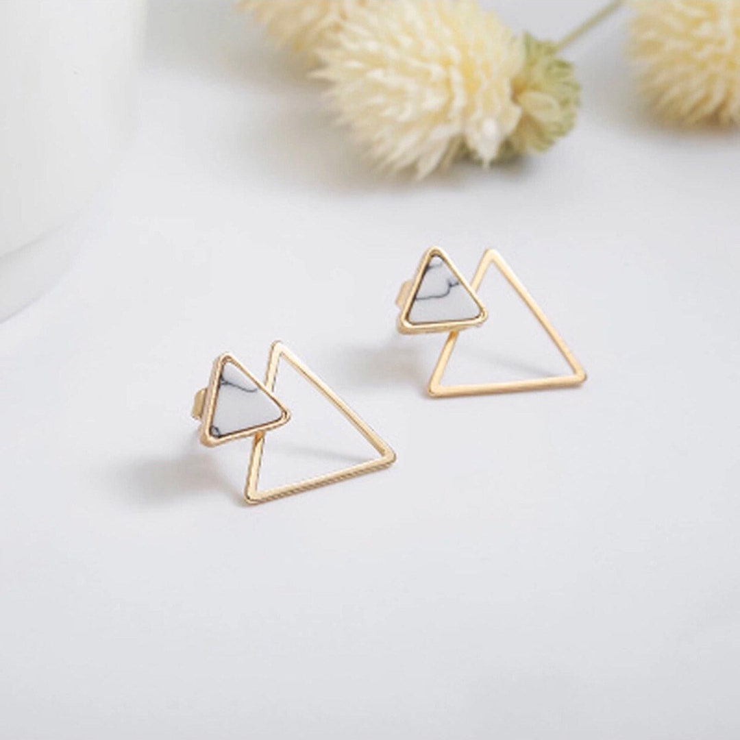 Geometric Earrings Triangle Earrings Geometric Jewelry - Etsy