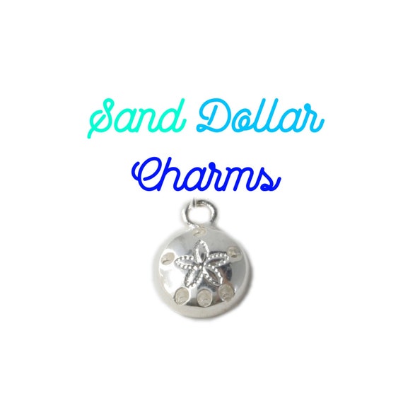 Sand Dollar Charms Ocean Beach Nautical Silver Little Two Sided Nautical Shell Charm Lot