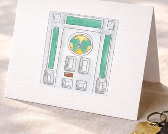 Watercolor Bluey Greeting Card - Heeler Front Door