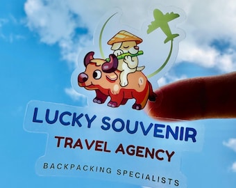 Pegatina Bluey - Pegatina de la agencia de viajes Lucky Souvenir