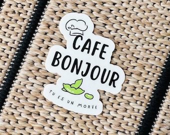Pegatina azul - Café Bonjour