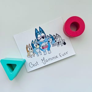 Tarjeta de felicitación de acuarela Bluey Disney Bluey Nana Chris Tarjeta de aliento para el Día de la Madre Bluey Grandparent