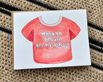 Tarjeta de felicitación de acuarela Bluey Día de la Madre Abuela Abuela Nana Déjame buscar mis gafas