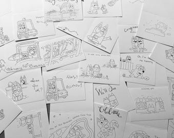 Tarjeta de felicitación personalizada con acuarela azul