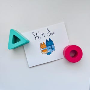 Tarjeta de felicitación de acuarela Tarjeta de Disney de Bluey Tarjeta de condolencia de Bluey Bluey y Bingo La señal Ya veremos