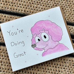 Aquarel wenskaart Bluey Disney Baby Race Moederdag Moederdag Aanmoediging Je doet het geweldig Coco's Mom Nieuwe moeder