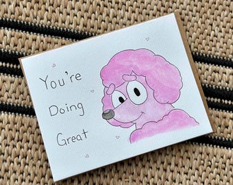 Tarjeta de felicitación de acuarela Bluey Disney Baby Race Día de la Madre Ánimo para mamá Lo estás haciendo genial Mamá de Coco Nueva mamá