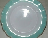 Vintage Hazel Atlas Turquoise Crinoline Ripple Plates 7 quot SET OF 5 Bread Sandwich Dessert In Excellent Vintage Condition
