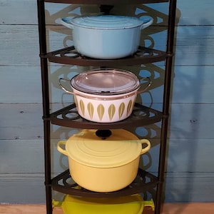 Rare Le Creuset Pot Stand MATTE BLACK EXCELLENT * 5 Tier Cast Iron