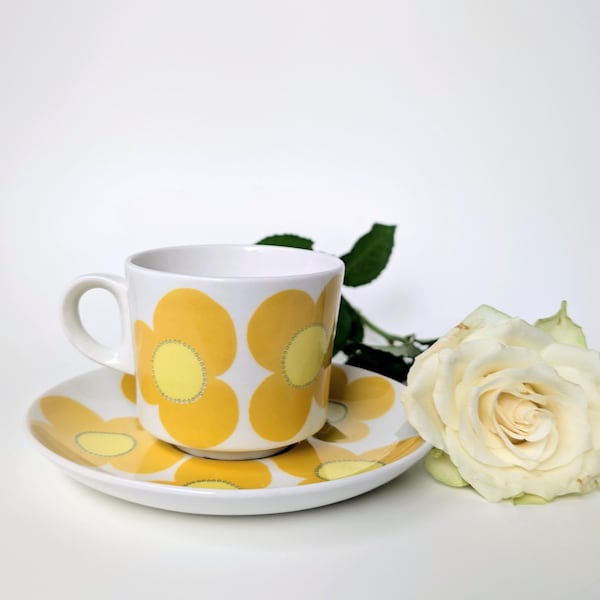 Arabia Finland Aurinko vintage koffie kop en schotel - design Esteri Tomula