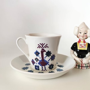 Menú Figgjo Norwegen Vintage Kaffeetasse - Hermann Bongard Kreuzstich