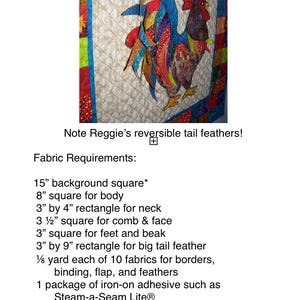 Reginald Rooster quilt pattern image 2