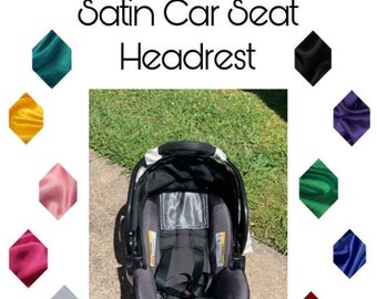 Satin Car Seat Head Rest | Satin Head Rest | Satin Baby Car Seat Satin Hair Protector | Satin Baby Head Rest | Satin Baby Head Rest for Car