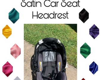 Appui-tête satiné pour siège d'auto | Appuie-tête en satin | Protecteur de cheveux en satin pour siège d'auto pour bébé en satin | Appuie-tête en satin pour bébé | Appuie-tête bébé en satin pour voiture