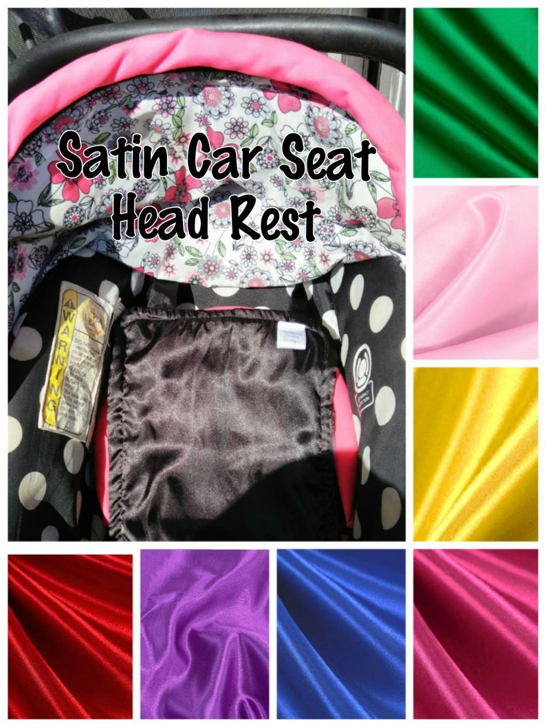 Satin Car Seat Head Rest Satin Head Rest Satin Baby Car Seat Satin Hair Protector Satin Baby Head Rest Satin Baby Head Rest for Car image 8
