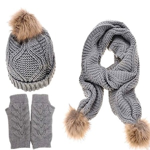 Adult Beanie| Satin Lined | Scarf | Gloves Set | Satin Lined Beanies | Unisex | Satin Lined Winter Hat