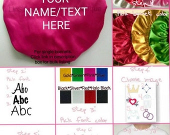Custom Satin Bonnet | Custom  Baby Bonnet | Add Name | Add Text | Create a Custom LinSharae Bonnet
