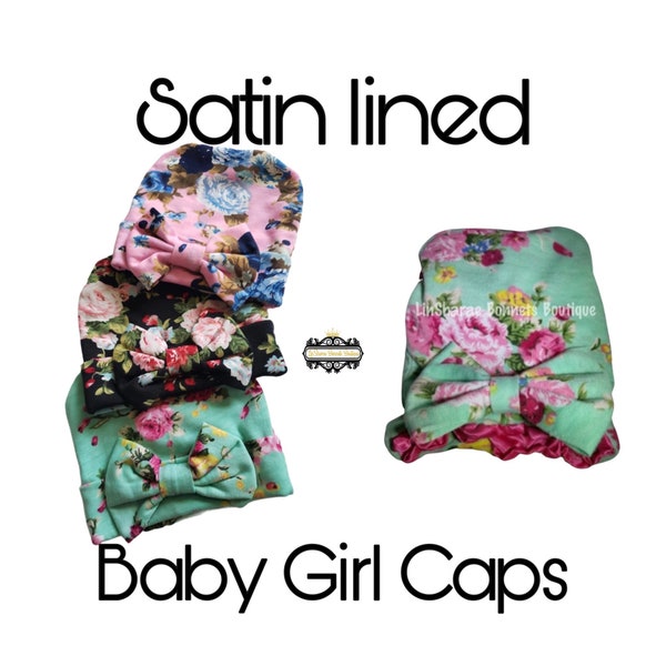 Satin Baby Girl Cap 0-3 Month | Satin Baby Bonnet | Satin Bonnet | Baby Bonnet | Satin Bonnets | Silky Satin Baby Bonnet | Customize Bonnet