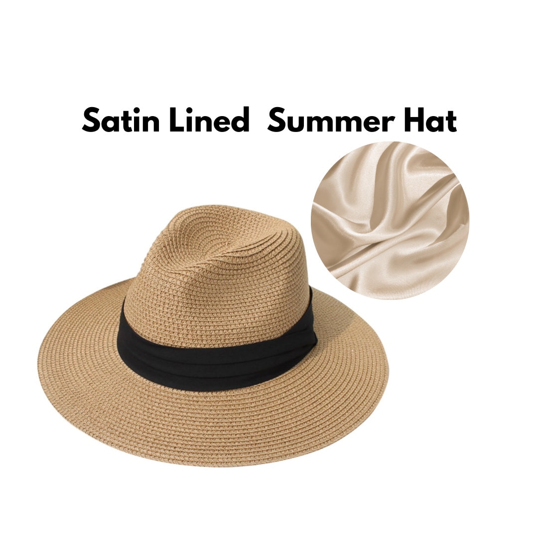 Wide Brim Straw Panama Hat | Satin Lined | Fedora Summer  display picture 1