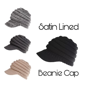 Ponytail Satin Lined Beanies | Satin Lined Baseball Cap | Satin Lined Winter Hat | Kid Beanies |Baby Beanie | Satin Lined Ponytail Beanie