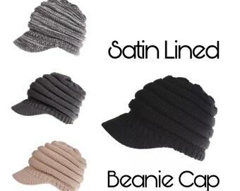 Ponytail Satin Lined Beanies | Satin Lined Baseball Cap | Satin Lined Winter Hat | Kid Beanies |Baby Beanie | Satin Lined Ponytail Beanie