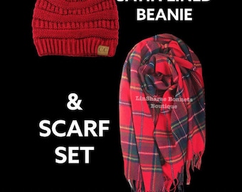 Beanie Scarf Set | Satin Lined Beanies | Unisex | Satin Lined Winter Hat | Kid Beanies | Baby Beanie