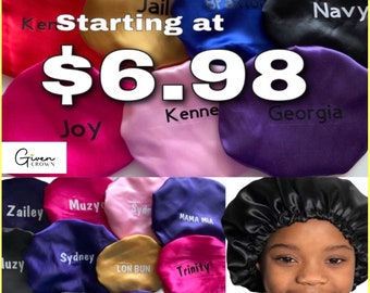Custom Satin Bonnet | PersonalizedSatin Baby Bonnet | Satin Bonnet | Baby Bonnet | Satin Bonnets | Silky Satin Baby Bonnet | Customize