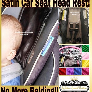 Satin Car Seat Head Rest Satin Head Rest Satin Baby Car Seat Satin Hair Protector Satin Baby Head Rest Satin Baby Head Rest for Car image 6