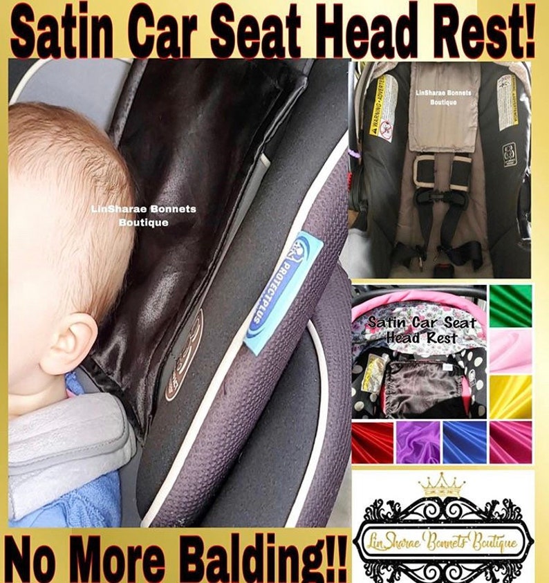 Satin Car Seat Head Rest Satin Head Rest Satin Baby Car Seat Satin Hair Protector Satin Baby Head Rest Satin Baby Head Rest for Car image 6