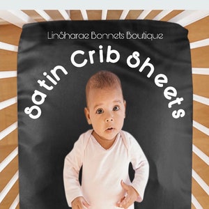 Satin Crib Sheet| Satin Fitted Crib Sheet | Play Pin | Bassinet | Mini Fitted Cot Sheet | Nursery Bedding | Silky Satin Sheet | Baby Gift
