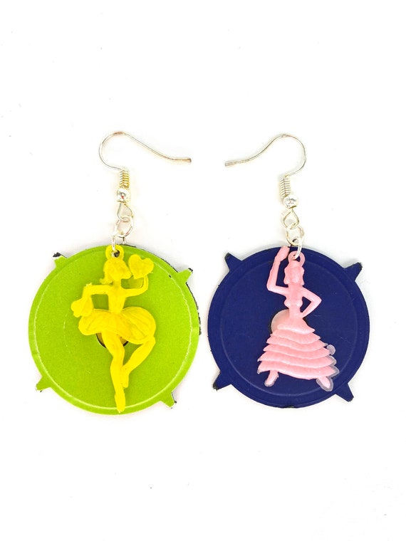 Upcycled Vinyl Record Statement Earrings - Nothing New by Ruthie Ru