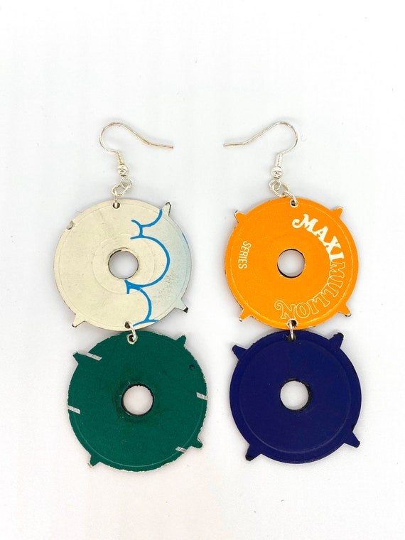 Upcycled Vinyl Record Statement Earrings - Nothing New by Ruthie Ru