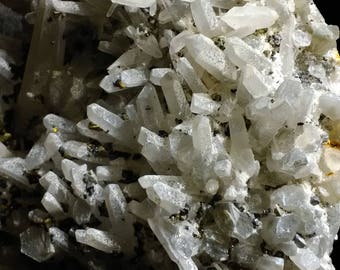 Quartz Cluster with Pyrite and Chalcopyrite