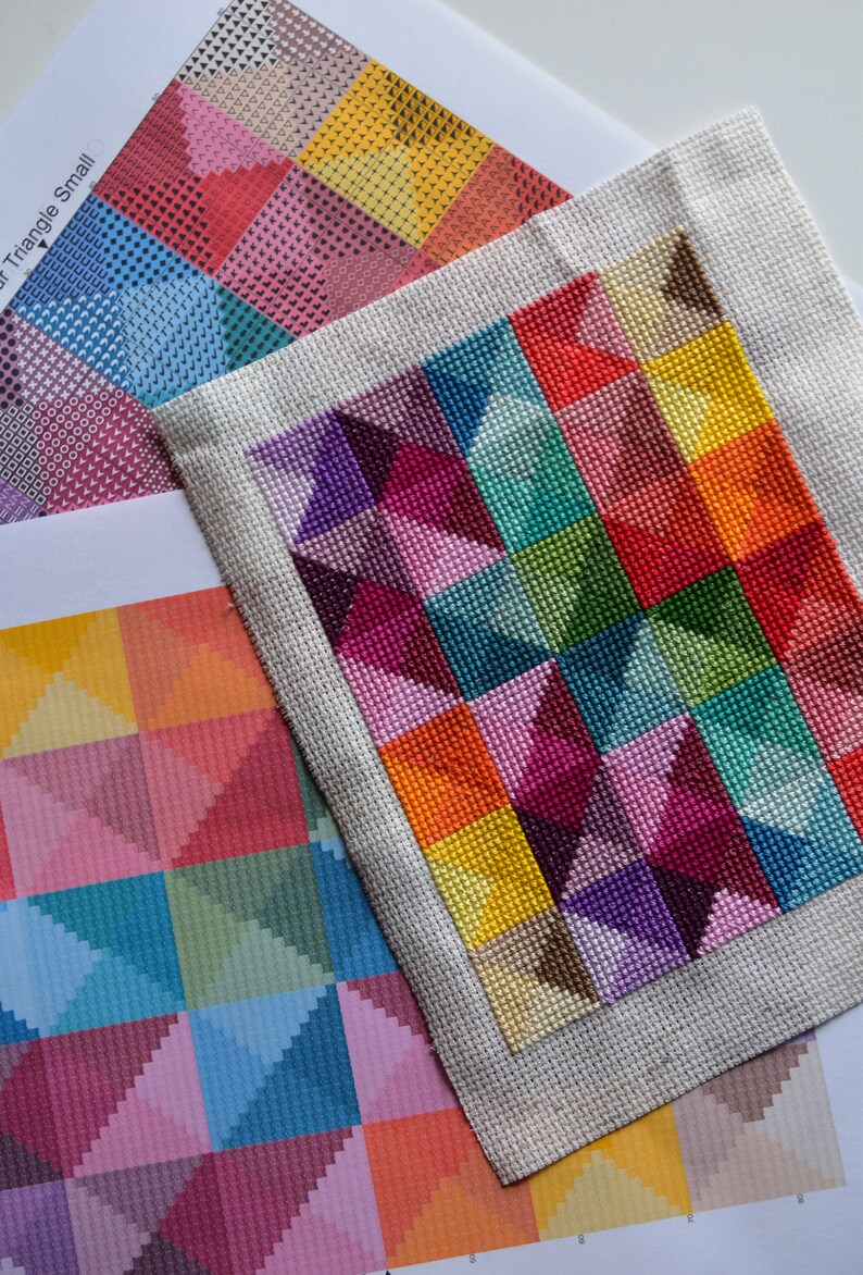 Buy Modern Cross Stitch Pattern Geometric Squares Online in India Etsy
