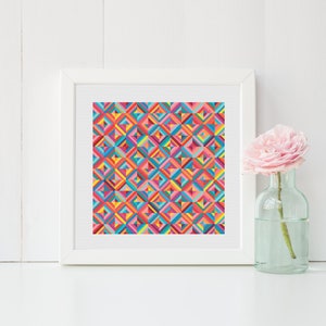 Geometric Square Panel, Modern Cross Stitch Pattern (Tent Square)