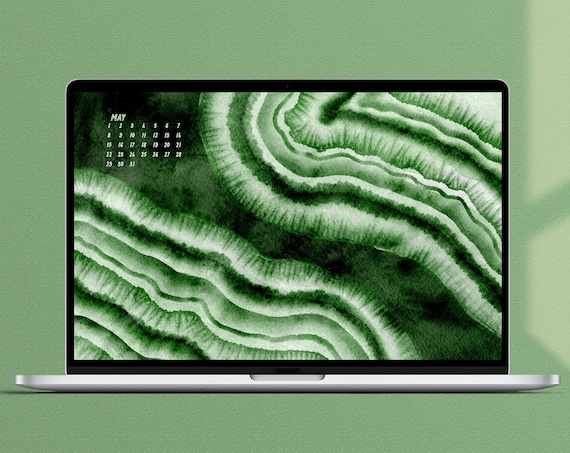 Watercolor Emeralds Desktop Wallpaper - May 2022