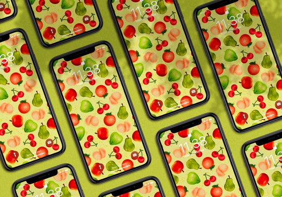 Animal Crossing New Horizons Fruit Pattern Wallpaper