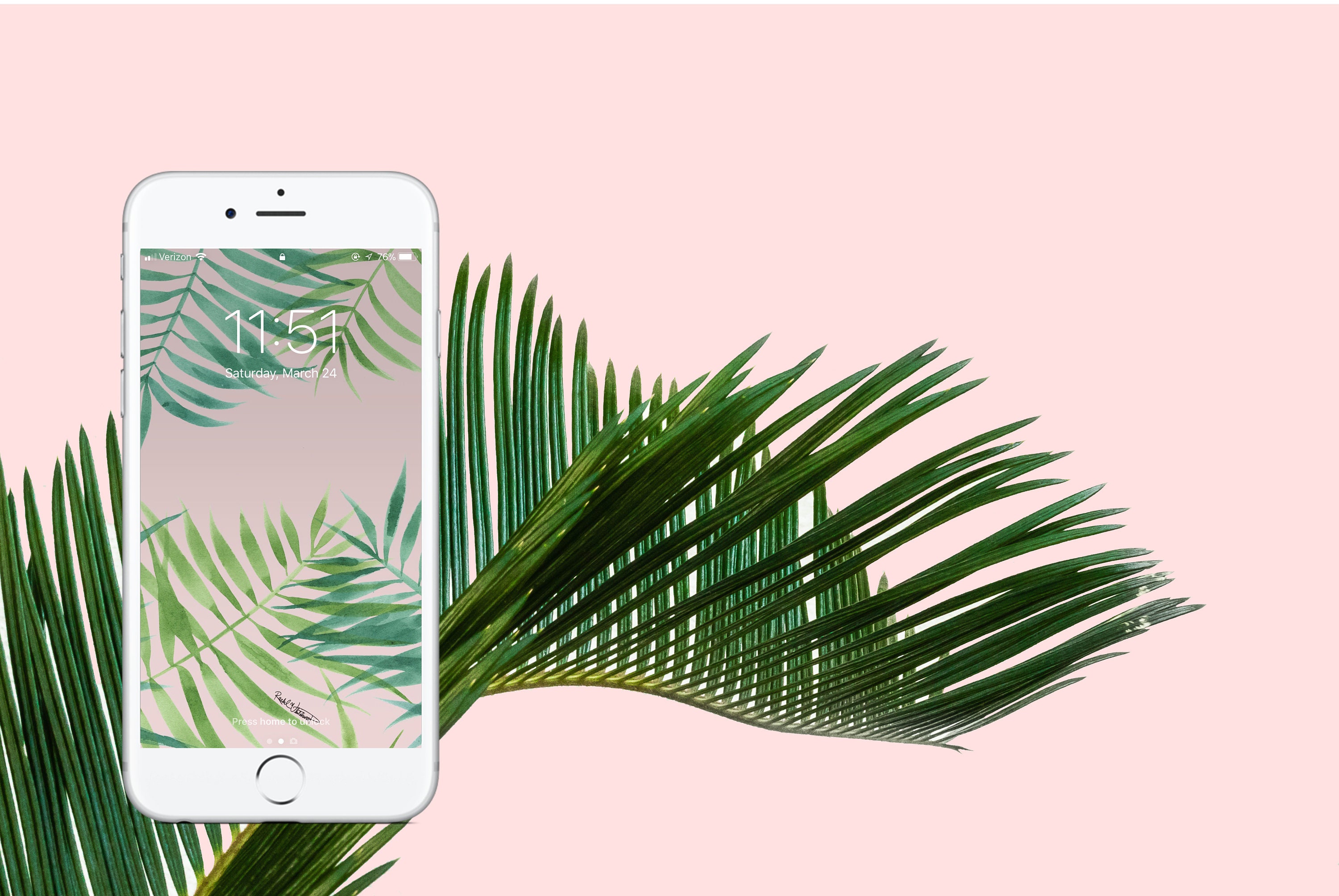 Palms on Pink Wallpaper