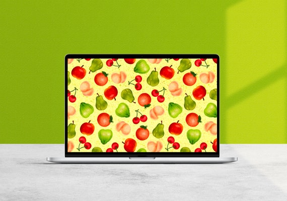 Animal Crossing New Horizons Fruit Pattern Desktop Wallpaper