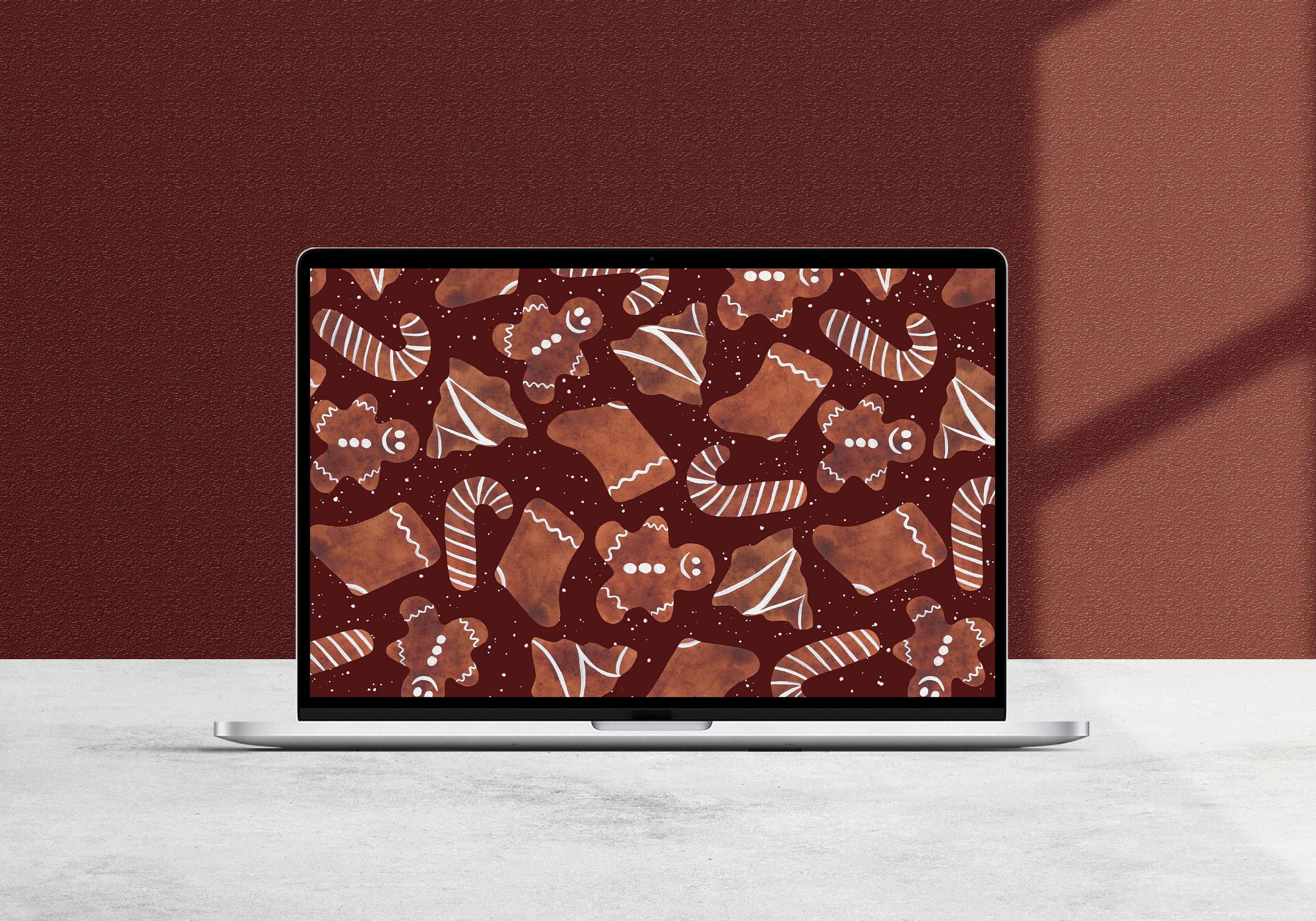 Gingerbread Desktop Wallpaper | Etsy