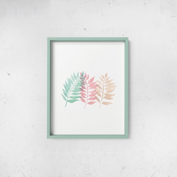 Tricolor Palm Watercolor Print