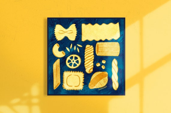 Pasta Shapes 8x8 Square Print