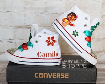 Baby Moana Birthday Outfit, Baby Moana Birthday, Disney, Moana Outfit, Disney Shoe, Disney Converse, Baby Moana costume