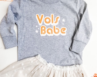 SCREENPRINTED Toddler Long Sleeve Tshirt - Vols Babe - Tennessee